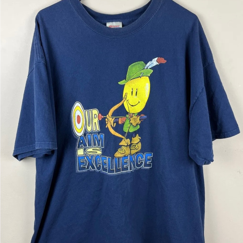 Vintage Walmart Smiley Robinhood TShirt Adult 2XL Our Aim Is Excellence Ohio